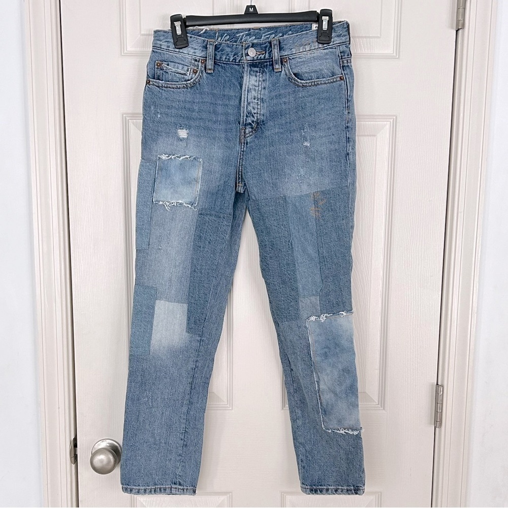 We the Free Patchwork Denim Straight Leg Jeans